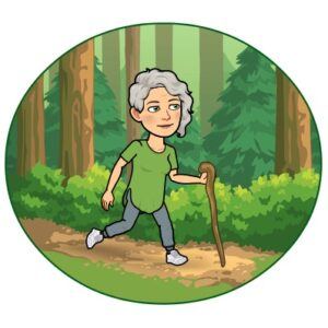Me as a cartoon walking in the woods